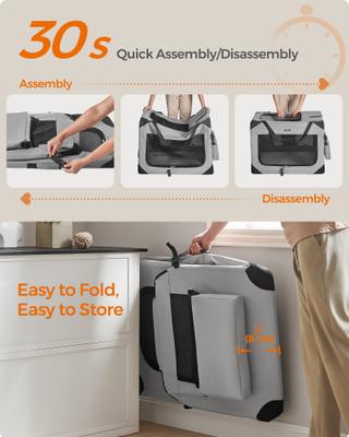 Show full view: FEANDREA Collapsible Soft-Sided Dog Crate, Smoke Gray, 36 inch slide 5 of 6