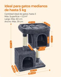 FEANDREA 29.1-in Plush Cat Tree & Condo, Smoky Gray slide 2 of 8