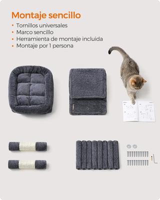 Show full view: FEANDREA 29.1-in Plush Cat Tree & Condo, Smoky Gray slide 6 of 8