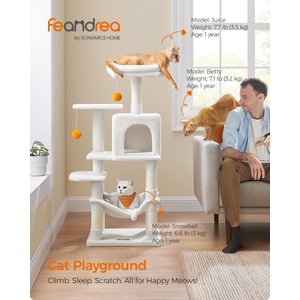 FEANDREA Multi-Level 44.1-in Plush Cat Tree & Condo, Cream White