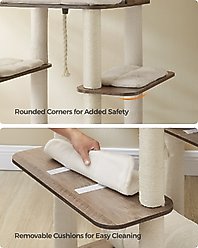 FEANDREA Multi-Level 77.5-in Plush Cat Tree & Condo, Heather Greige slide 2 of 7