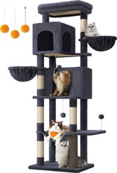 FEANDREA Multi-Level 69-in Plush Cat Tree & Condo, Dark Gray