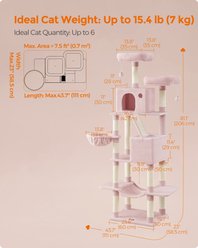 FEANDREA Plush Cat Tree, 81.1-in, Jelly Pink slide 2 of 7