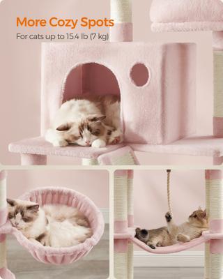 Show full view: FEANDREA Multi-Level 81.1-in Plush Cat Tree & Condo, Jelly Pink slide 5 of 9