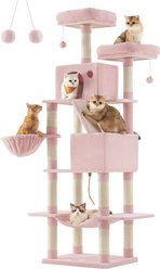 FEANDREA Multi-Level 81.1-in Plush Cat Tree & Condo, Jelly Pink