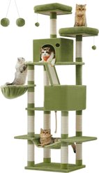 FEANDREA Multi-Level 81.1-in Plush Cat Tree & Condo, Green