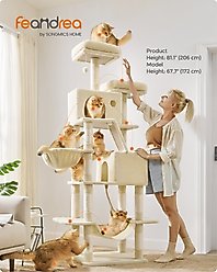 FEANDREA Multi-Level 81.1-in Plush Cat Tree & Condo, Beige slide 2 of 7