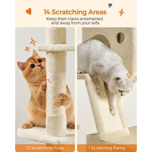 FEANDREA Tall Plush Cat Tree & Condo, 81.1-in, Beige