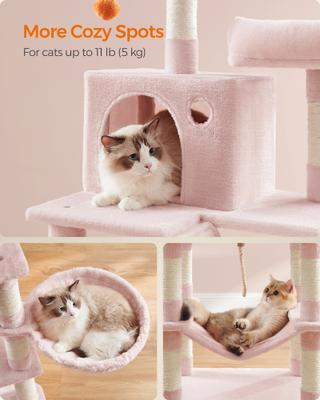 Show full view: FEANDREA 66.1-in Plush Cat Tree, Jelly Pink slide 5 of 9