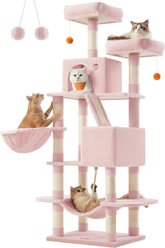 FEANDREA 66.1-in Plush Cat Tree, Jelly Pink
