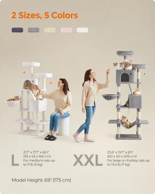 Show full view: FEANDREA 66.1-in Plush Cat Tree, Beige slide 7 of 8