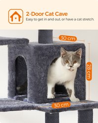 FEANDREA Multi-Level 56.3-in Plush Cat Tree & Condo, Smoky Gray slide 2 of 7