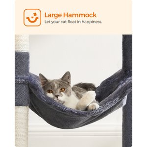 FEANDREA Multi-Level 56.3-in Plush Cat Tree & Condo, Smoky Gray
