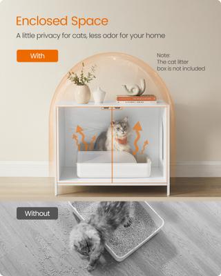 Show full view: FEANDREA Modern End Table Furniture Style Cat Litter Box Enclosure, 28.5-in, Snow White slide 5 of 6