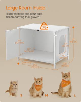 Show full view: FEANDREA Modern End Table Furniture Style Cat Litter Box Enclosure, 28.5-in, Snow White slide 4 of 6