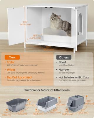 Show full view: FEANDREA Modern End Table Furniture Style Cat Litter Box Enclosure, 28.5-in, Snow White slide 3 of 6