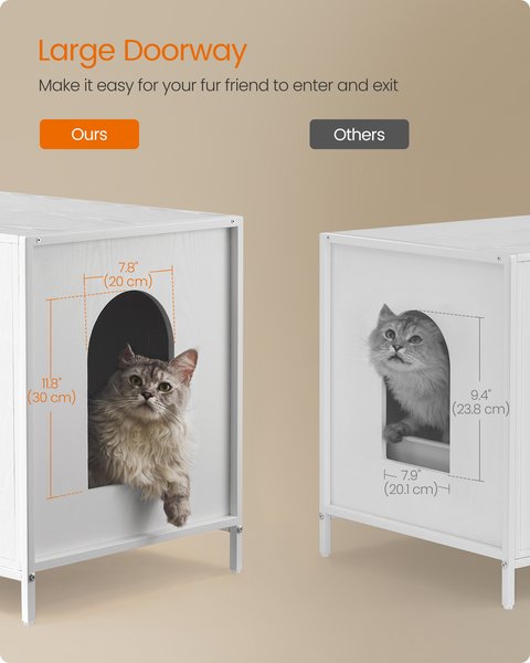 FEANDREA Modern End Table Furniture Style Cat Litter Box Enclosure, 28.5-in