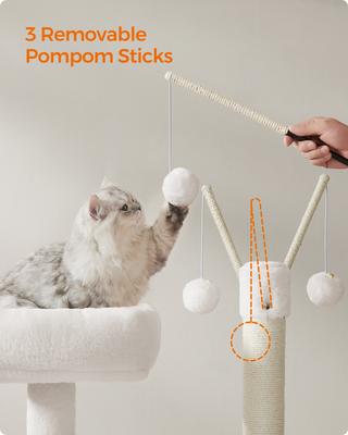 Show full view: FEANDREA Modern 54.3-in 2-in-1 Plush Cat Tree & Condo with Litter Box Enclosure, Misty Gray slide 6 of 9