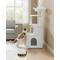 Show in main carousel: FEANDREA Modern 54.3-in 2-in-1 Plush Cat Tree & Condo with Litter Box Enclosure, Cloud White slide 8 of 10