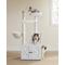Show in main carousel: FEANDREA Modern 54.3-in 2-in-1 Plush Cat Tree & Condo with Litter Box Enclosure, Cloud White slide 4 of 10