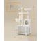 Show in main carousel: FEANDREA Modern 54.3-in 2-in-1 Plush Cat Tree & Condo with Litter Box Enclosure, Cloud White slide 1 of 10