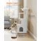 Show in main carousel: FEANDREA Modern 54.3-in 2-in-1 Plush Cat Tree & Condo with Litter Box Enclosure, Cloud White slide 2 of 10
