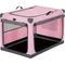 Show in main carousel: Petsfit Soft Sided 3-Door Collapsible Dog Crate, Pink, Medium slide 9 of 12