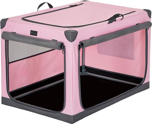 Show full view: Petsfit Soft Sided 3-Door Collapsible Dog Crate, Pink, Small slide 10 of 13