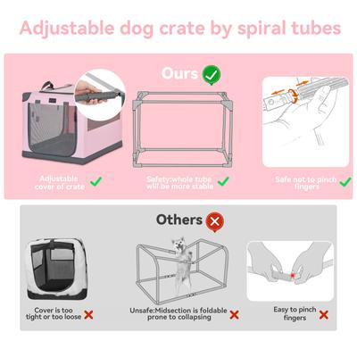 Show full view: Petsfit Soft Sided 3-Door Collapsible Dog Crate, Pink, Small slide 8 of 13