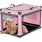 Show in main carousel: Petsfit Soft Sided 3-Door Collapsible Dog Crate, Pink, Small slide 1 of 13