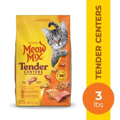 Show full view: Meow Mix Tender Centers Salmon & White Meat Chicken Dry Cat Food, 3-lb bag slide 3 of 10