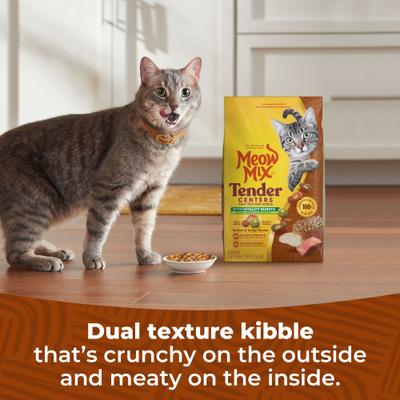 Show full view: Meow Mix Tender Centers Salmon & Turkey Dry Cat Food, 3-lb bag slide 6 of 10
