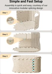 Kylinsure Hideaway Bed Felt Cave & Tunnel Condo Cat House, Medium, Beige slide 2 of 8