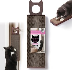 Necoichi Hang & Scratch Doorknob Scratcher, Dark Cherry