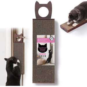 Necoichi Hang & Scratch Doorknob Scratcher, Dark Cherry
