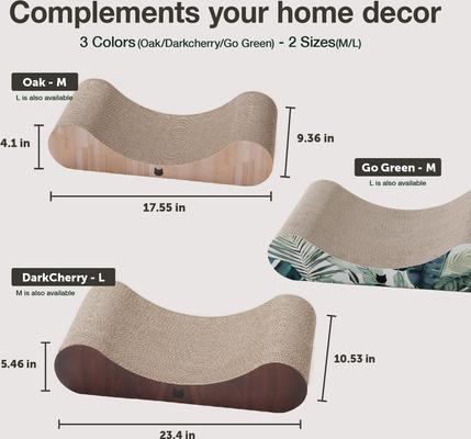 Show full view: Necoichi Premium Comfort Curved Cat Lounger, Go Green slide 4 of 6