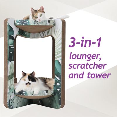 Show full view: Necoichi Cozy Cat Scratcher Tower Toy, Go Green, X-Large slide 3 of 8