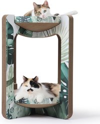 Necoichi Cozy Cat Scratcher Tower Toy, Go Green, X-Large