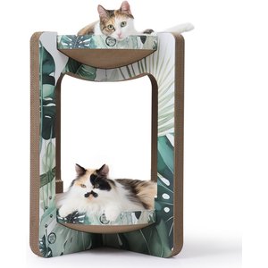 Necoichi Cozy Cat Scratcher Tower Toy, Go Green, X-Large