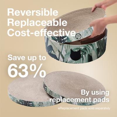 Show full view: Necoichi Cozy Cat Scratcher Bowl Toy, Go Green, X-Large slide 4 of 7