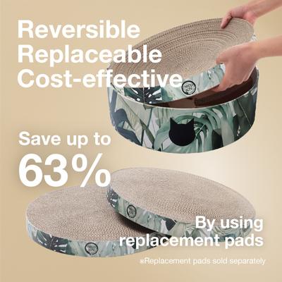 Show full view: Necoichi Cozy Cat Scratcher Bowl Replacement Pad, 2 count, Large, Go Green slide 2 of 9