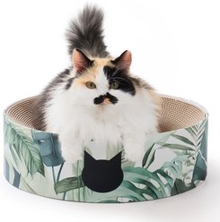 Necoichi Cozy Cat Scratcher Bowl Toy, Go Green, Large