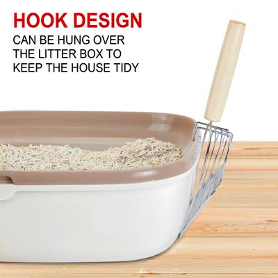 Show full view: Ownpets Iron Metal Cat Litter Scoop with Eucalyptus Wood Handle, Large slide 6 of 9