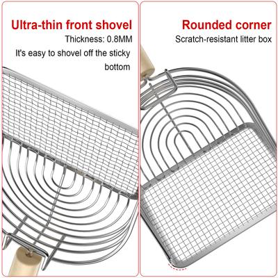 Show full view: Ownpets Iron Metal Cat Litter Scoop with Eucalyptus Wood Handle, Large slide 2 of 9