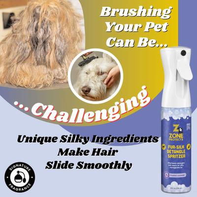 Show full view: Zone Protects Pets Fur-Silk Detangle Spritzer Spray, Frosted Lavender, 10-fl oz bottle slide 2 of 5
