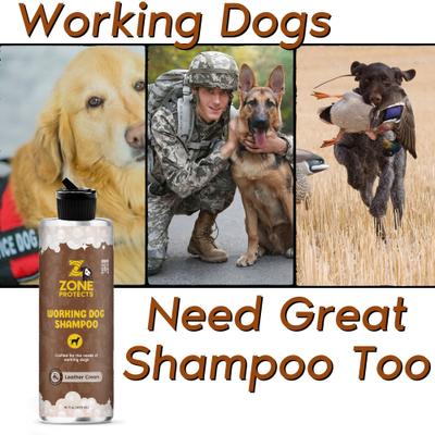 Show full view: Zone Protects Pets Working Dog Shampoo, Leather Cream Scent, 16-fl oz bottle slide 3 of 5