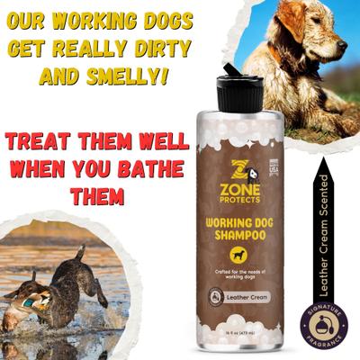 Show full view: Zone Protects Pets Working Dog Shampoo, Leather Cream Scent, 16-fl oz bottle slide 2 of 5