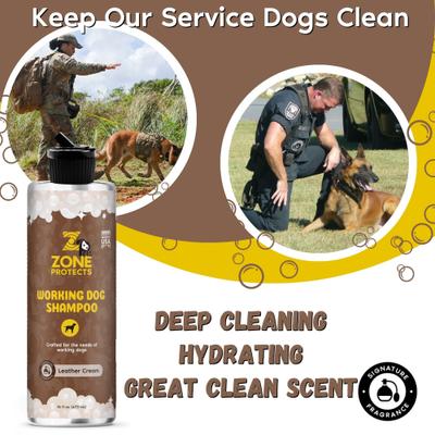 Show full view: Zone Protects Pets Working Dog Shampoo, Leather Cream Scent, 16-fl oz bottle slide 4 of 5
