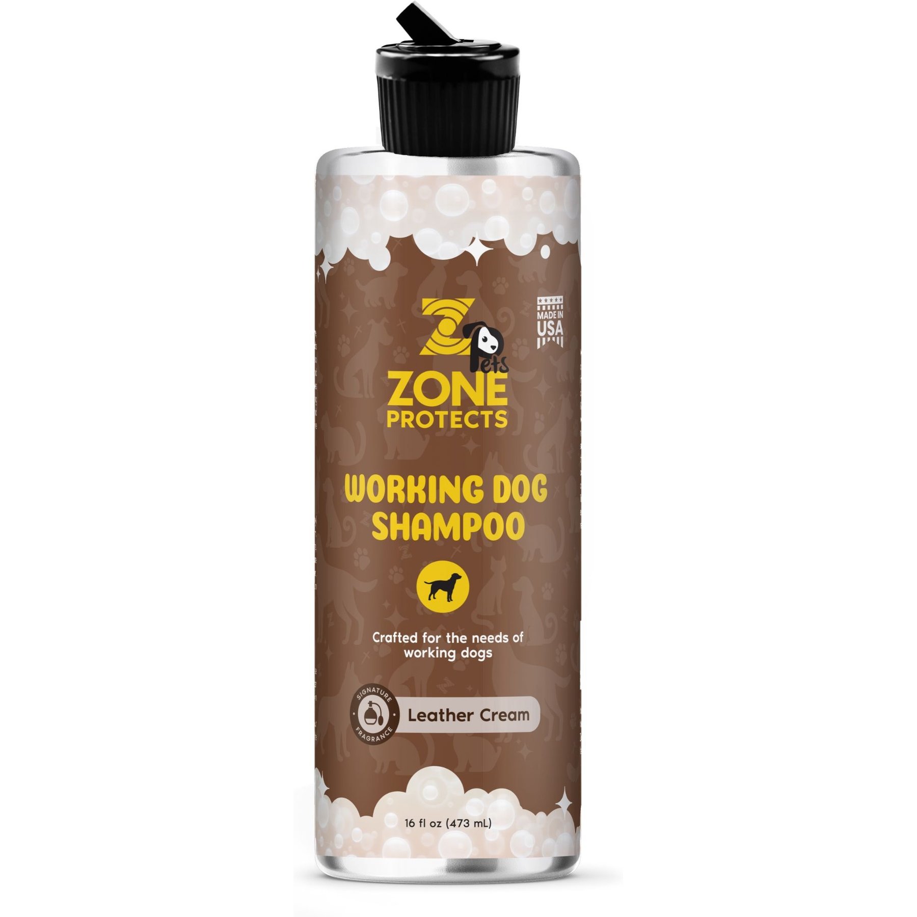 Zone Protects Pets Working Dog Shampoo, Leather Cream Scent, 16-fl oz bottle