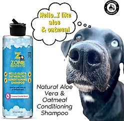 Zone Protects Pets Hello Aloe & Oatmeal Pet Conditioning Shampoo, Coconut Orchid Bloom, 16-fl oz bottle slide 2 of 5